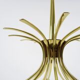 Lustre en laiton et verre, années 1950