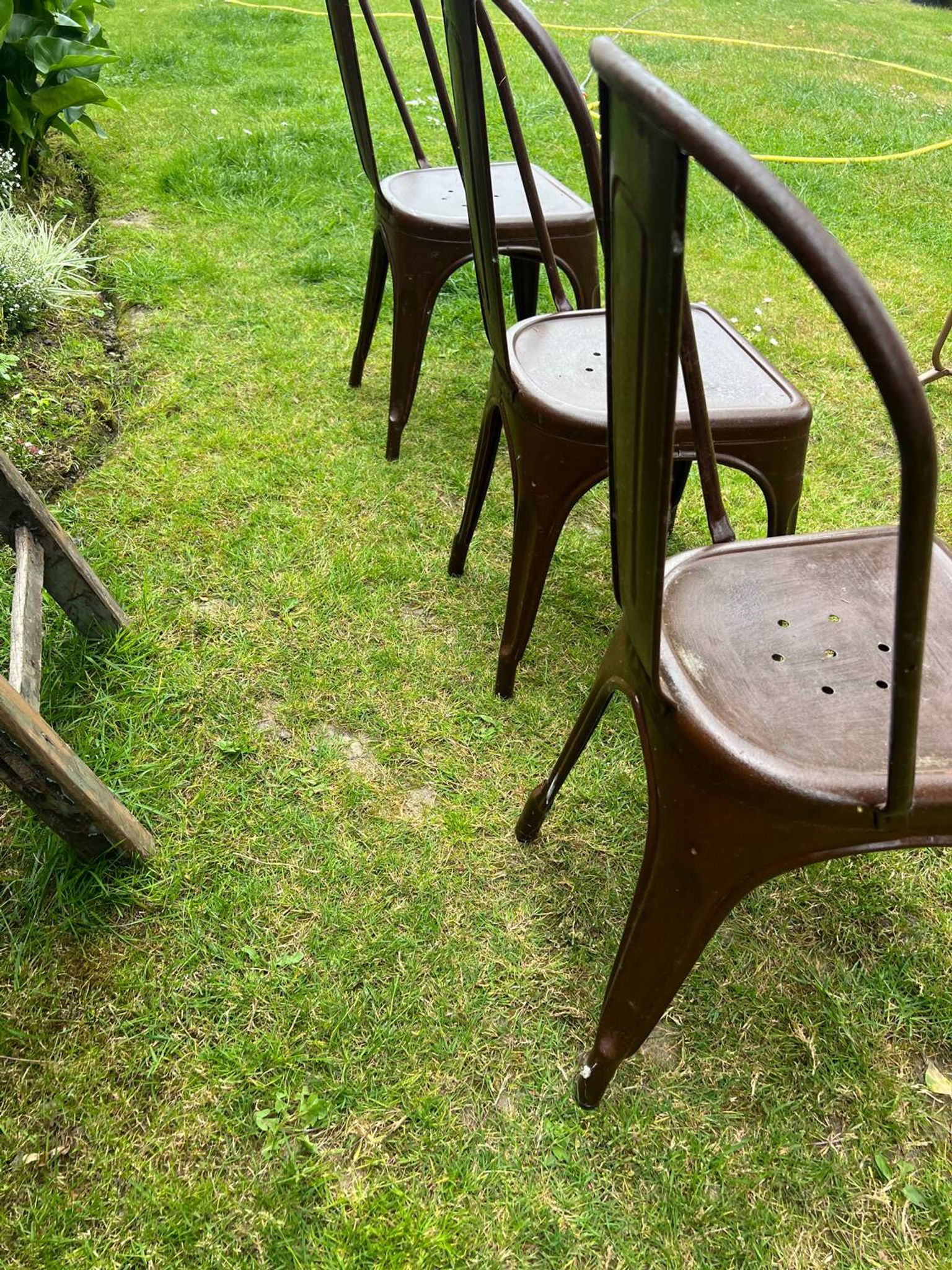 Old metal patio chairs