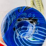 Coupe sur pied en verre multicouche à décor de forme libre Patrick Lepage