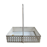 White perforated metal table basket