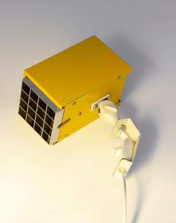 Yellow wall lamp Kubus Elidus - Sweden, 1970s