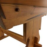 Vintage Pinewood Dining Table Desk with Drawer 60s Design