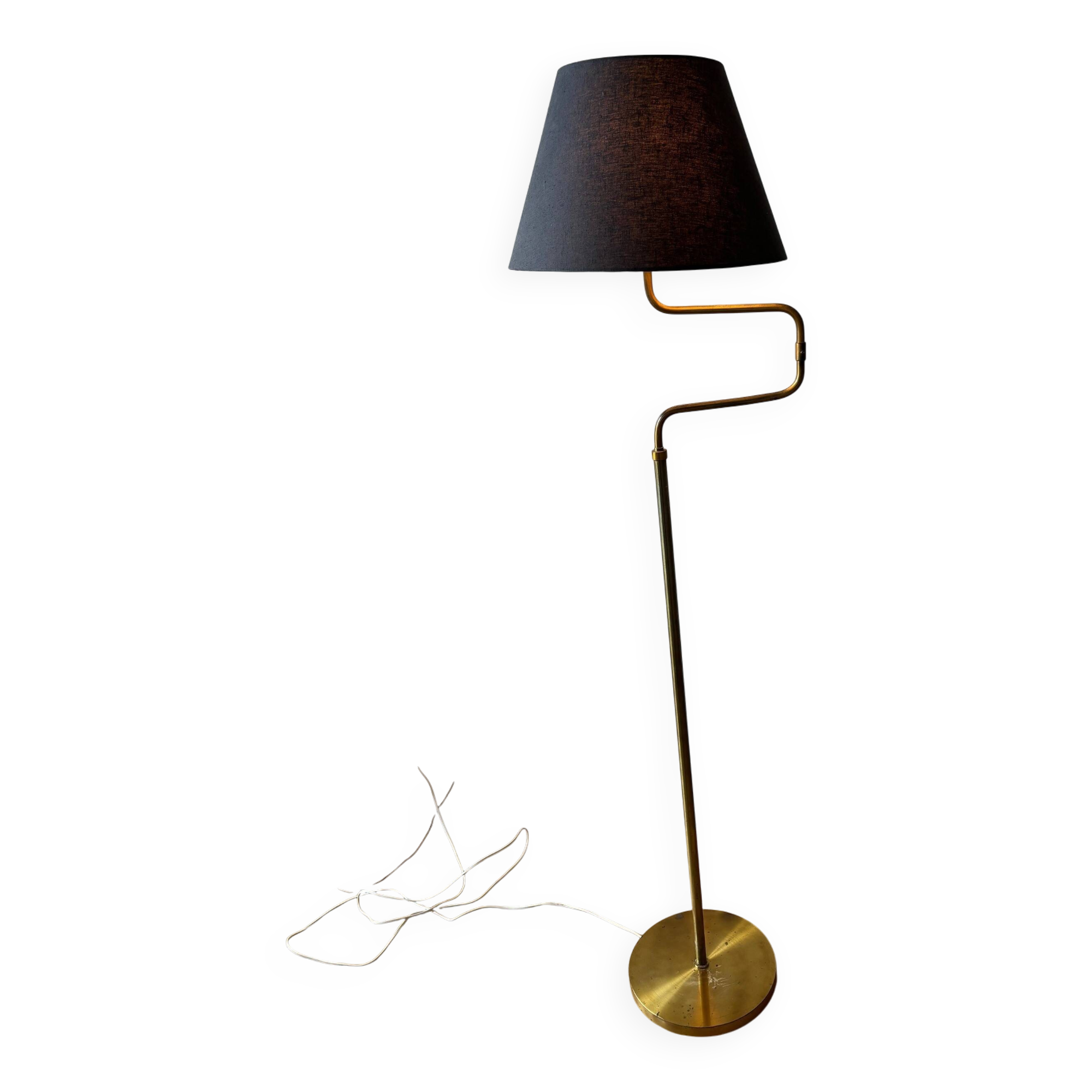 articulated brass floor lamp - Sweden 50s/60s