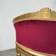 Fauteuil bois doré et velours rouge Louis XVI