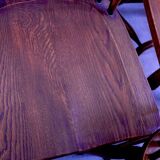 Set of 6 mid century solid oak lyre-back Windsor chairs, 1960s
