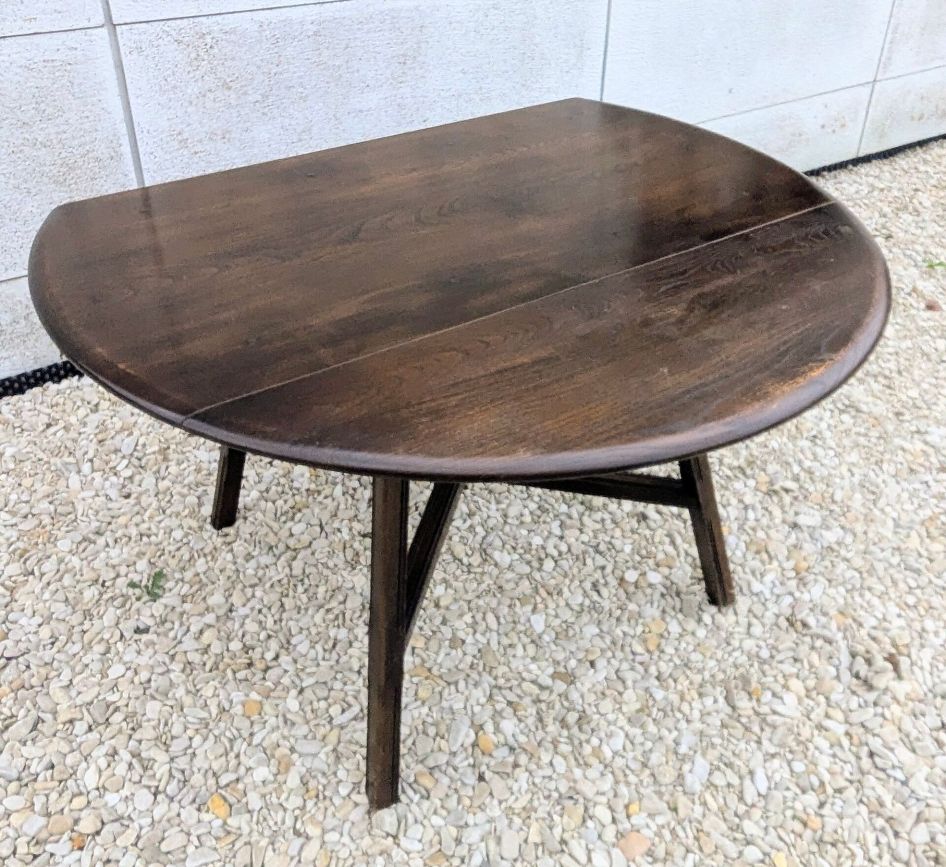 Table À Abattants Ercol 377 Orme Massif Vintage 1960 Design Ercolani