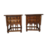 Paire de tables de chevet, d'appoint, Espagne, XXème siècle