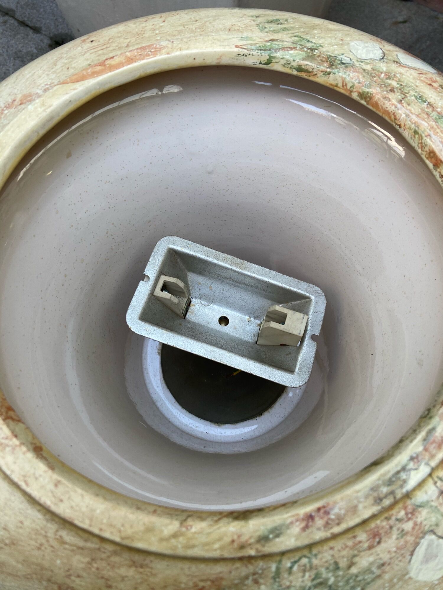 Hand-painted ceramic lamp - 1990