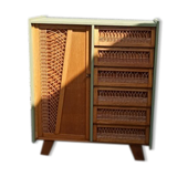 Small vintage rattan cabinet