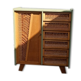 Armoire vintage en rotin