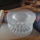 7 petal-shaped glass dessert plates – 1960s–1970s