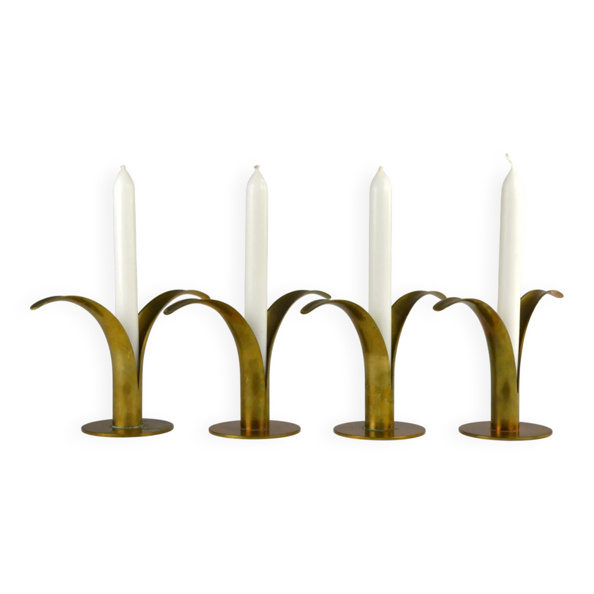 “Liljan” Candleholders — Ivar Ålenius-Björk for Ystad-Metall, Sweden, Late 1940s