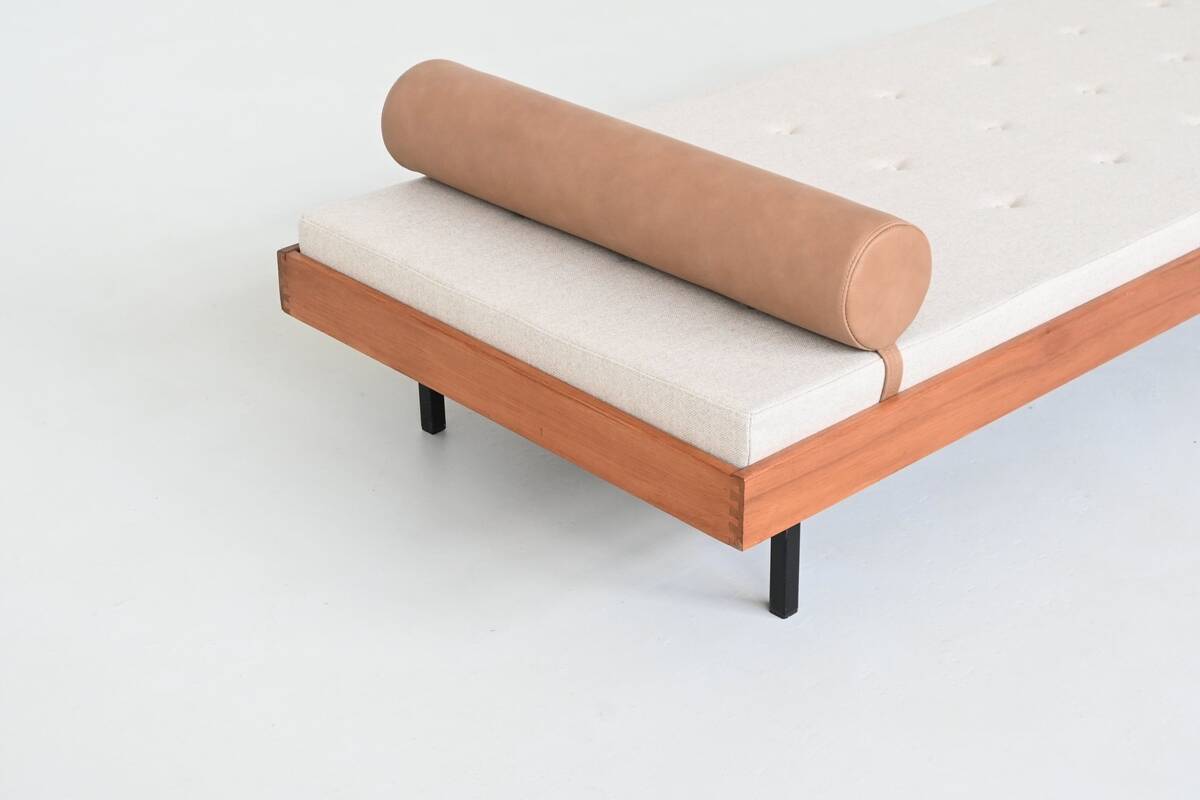 Dutch daybed in teak, metal and wool, mid-century, The Netherlands, 1960