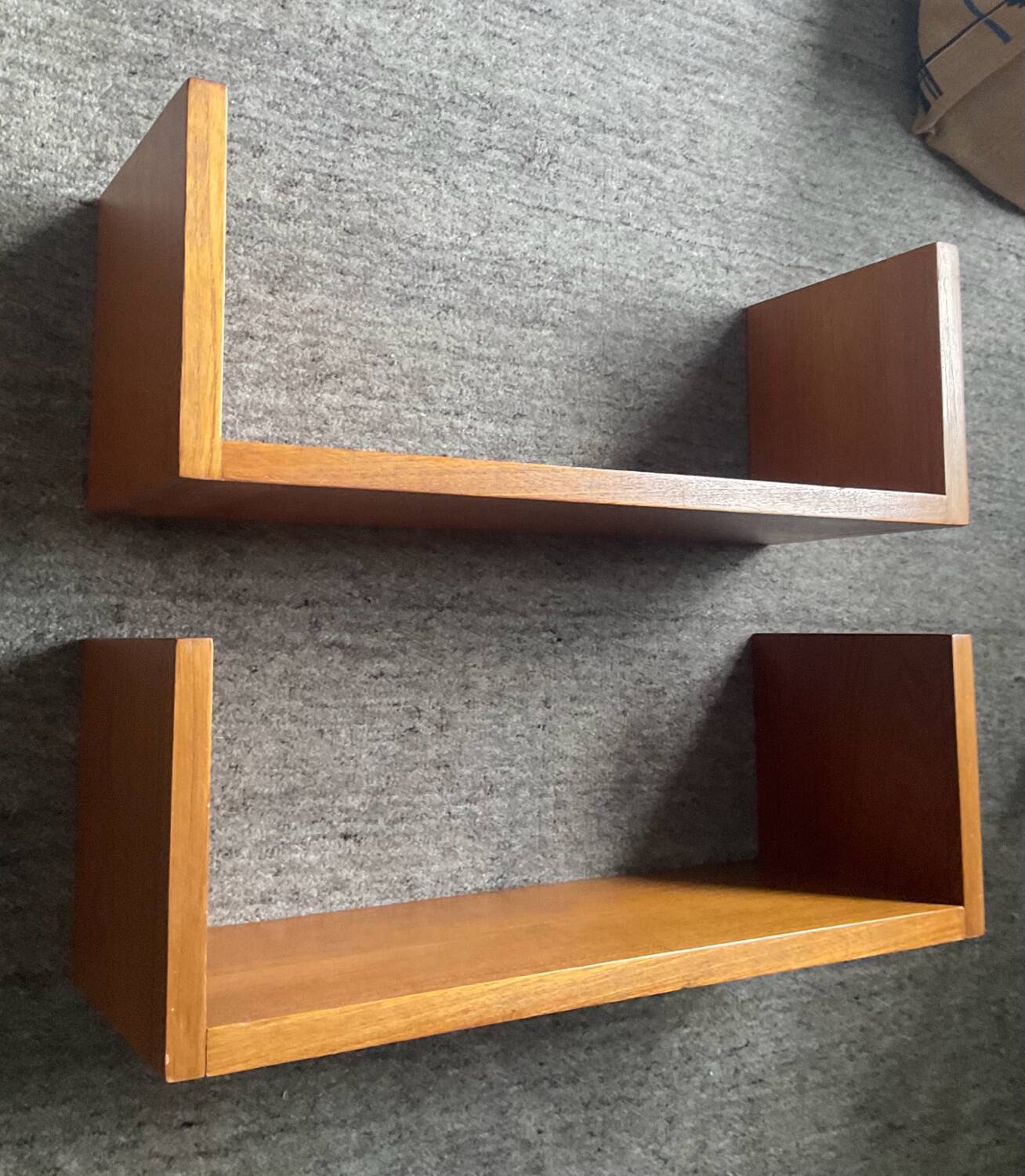 Pair of Scandinavian teak shelves from the 60s