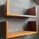 Pair of Scandinavian teak shelves from the 60s