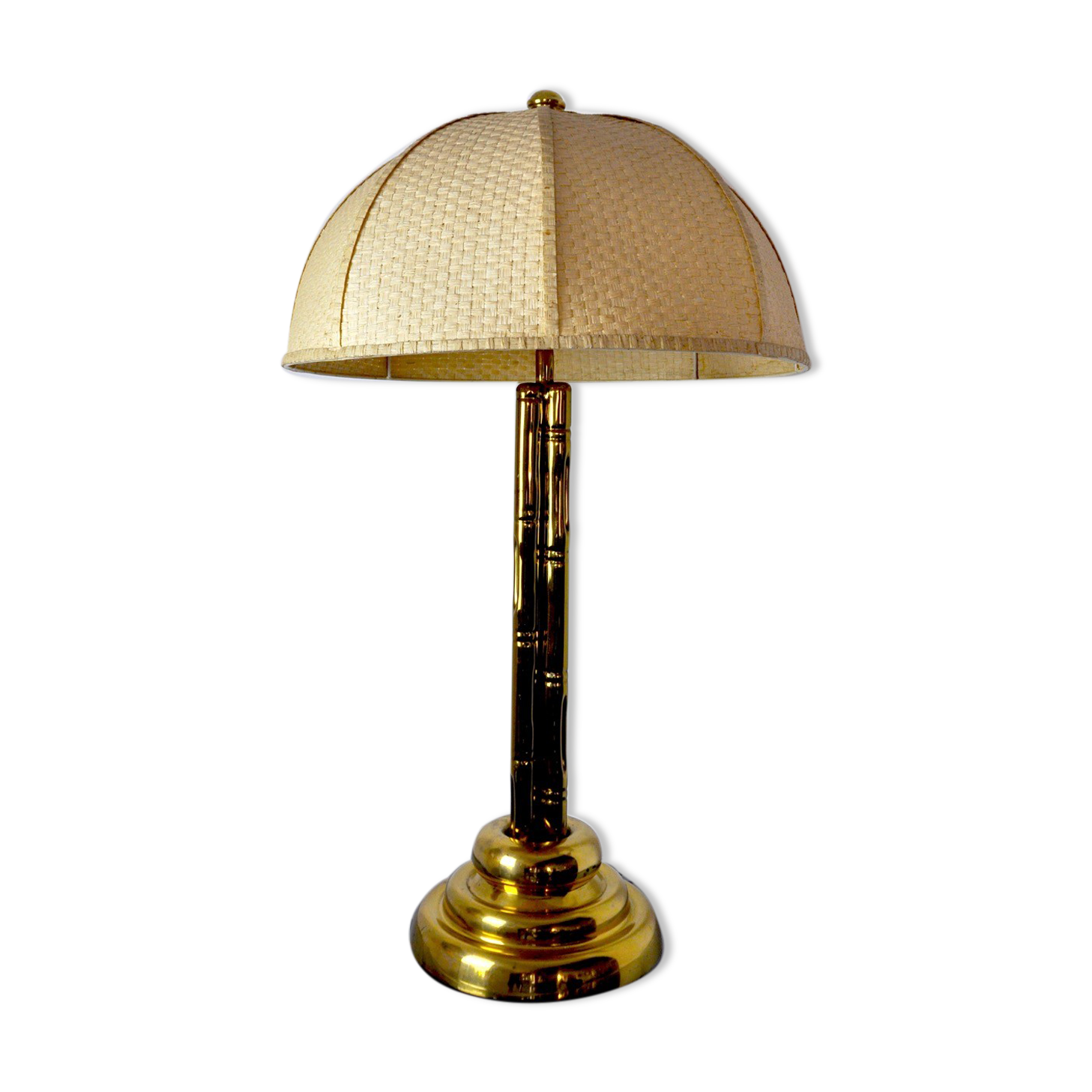 Faux bamboo brass lamp, Regency, France, 1970
