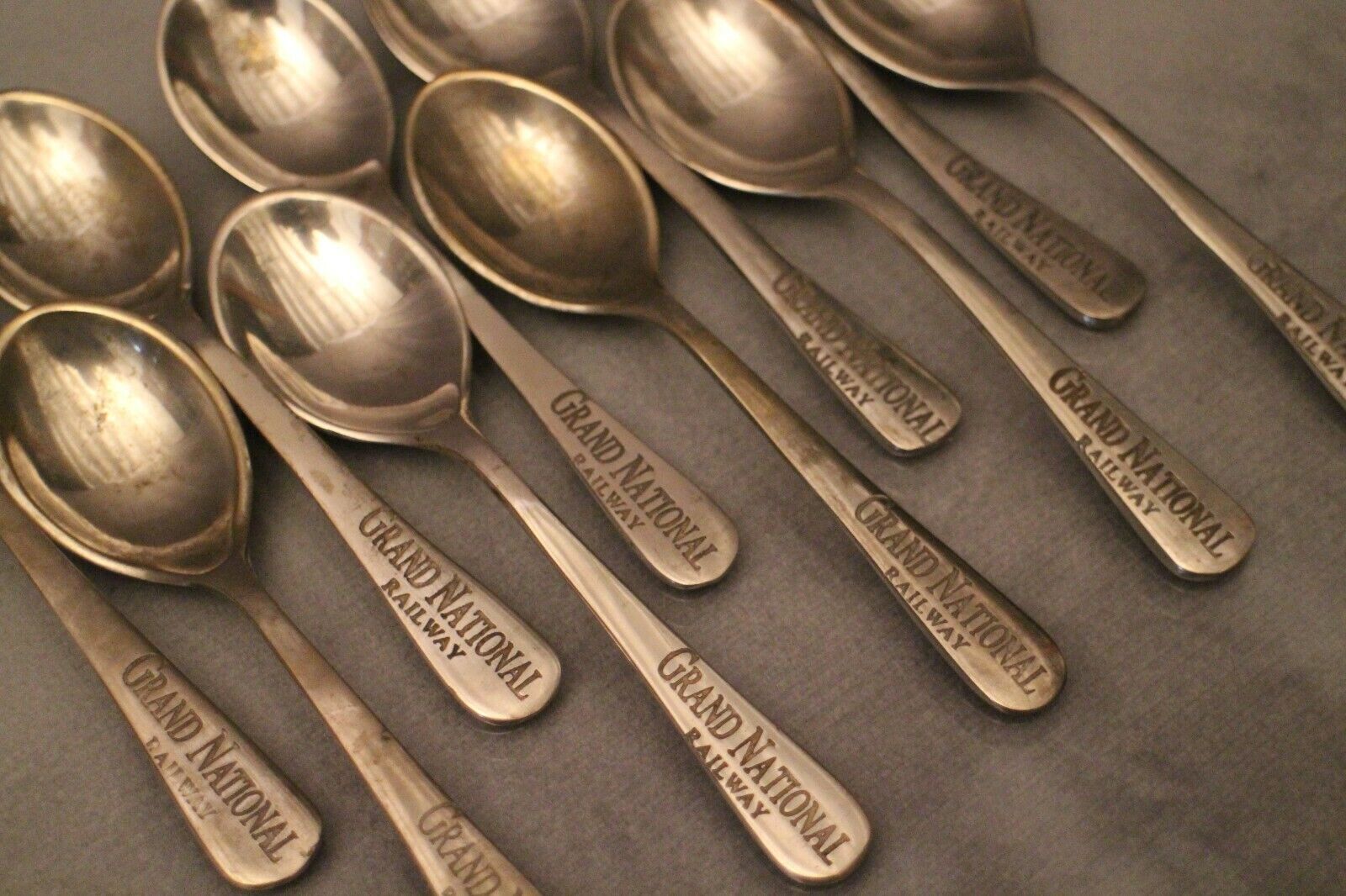 Set of 10 small spoons marked Grand National Railway