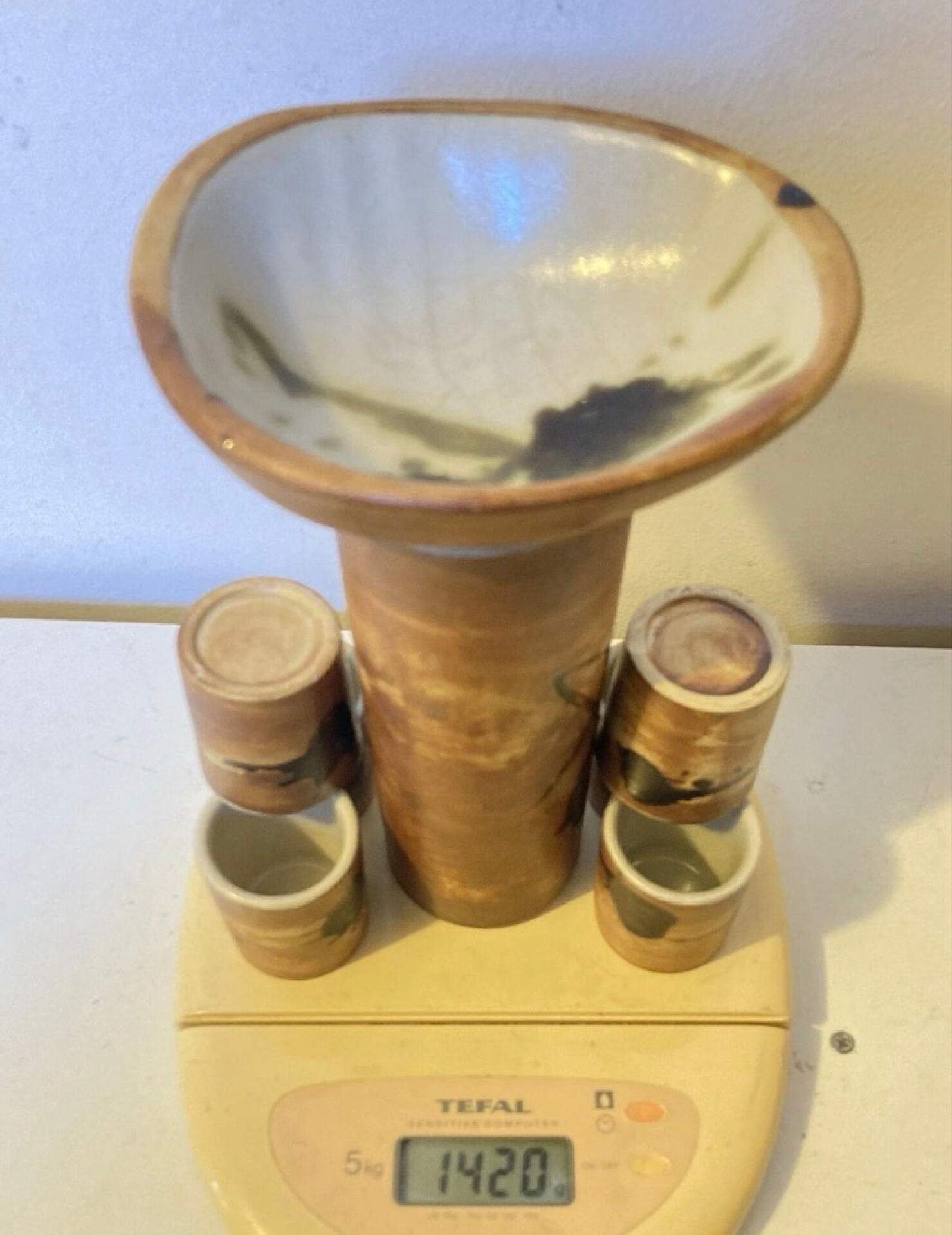 Varnished stamped La Colombe alcohol service from the 1950s/60s.