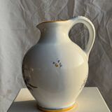 Carafe blanche peinte bouquet bleu et jaune H22