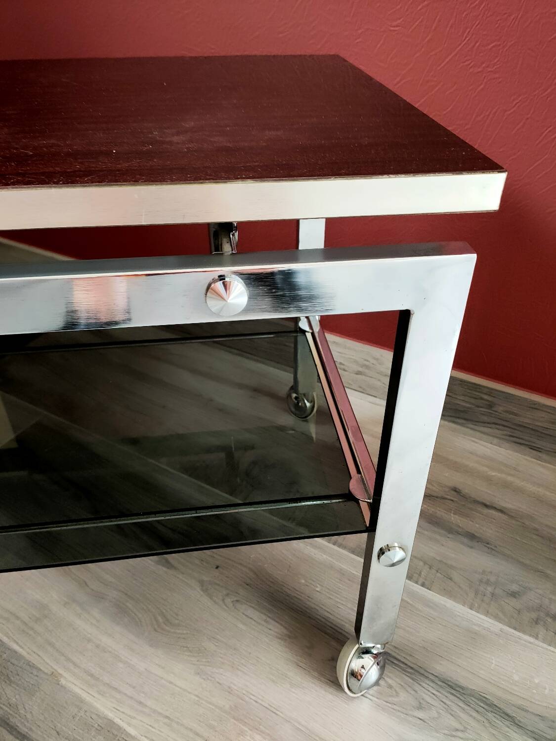 Vintage chrome coffee table