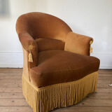 Toad armchair in golden velvet