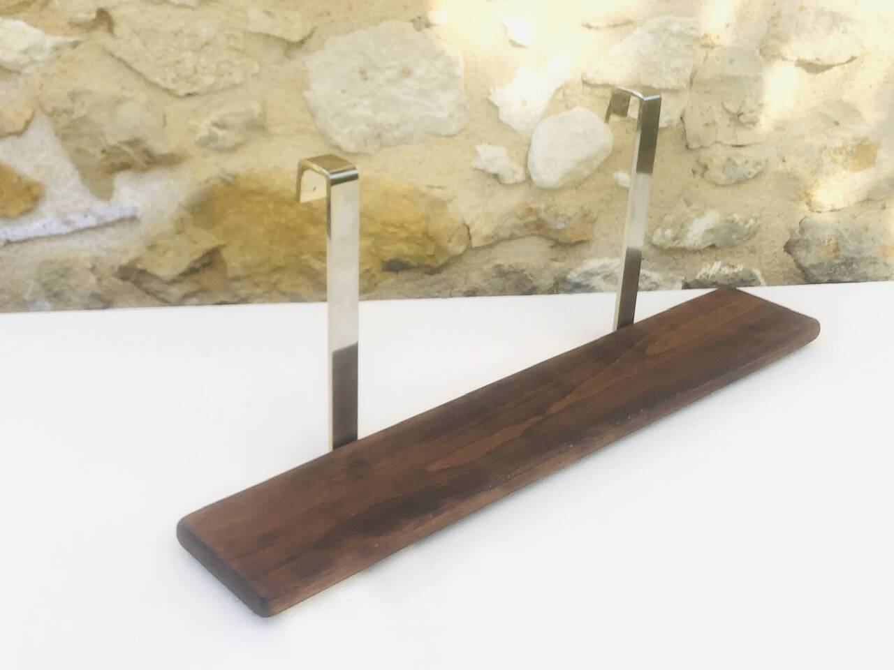 Vintage wall shelf, hanging, metal and wood