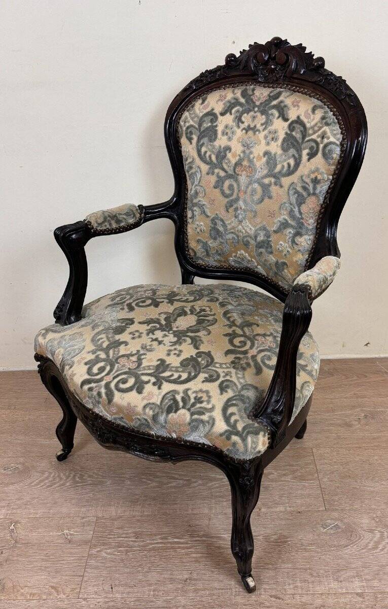 LXVI Style Cabriolet Armchair in Rosewood