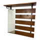 Teak wall coat rack and mirror, 60s, cloakroom
