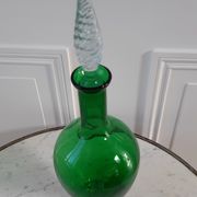 Italian carafe flash-green polished decanter 60s