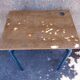 School table, wooden desk, metal, vintage, industrial style, 50s