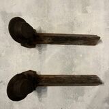 Pair of Heavy Antique Chenets (Fireplace Andirons) – Cast Metal, 10–15