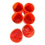 Contemporary Lively Amber Rods and Murrine Murano Glass – Set of 6