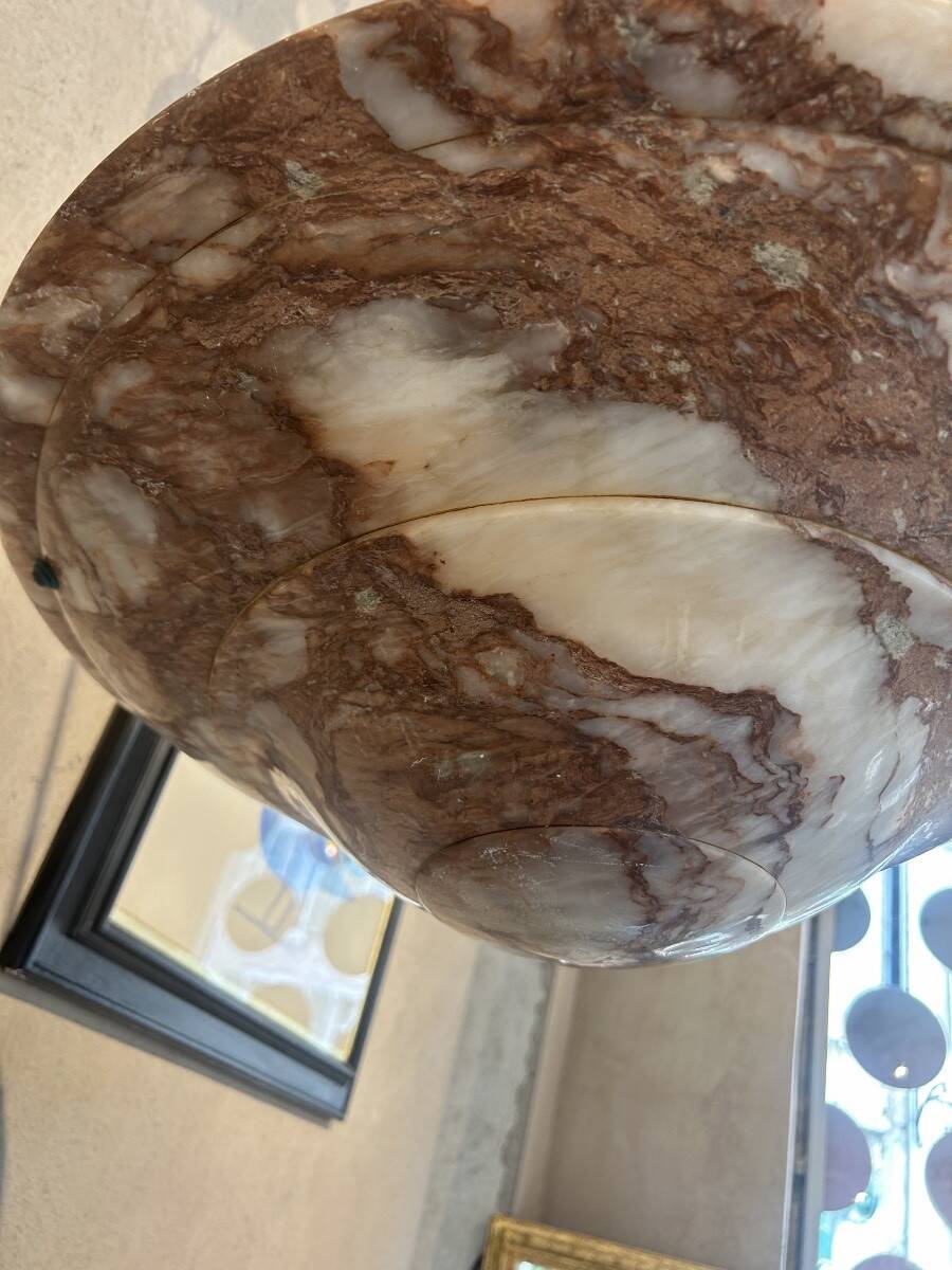 Plafonnier art déco suédois en marbre rose