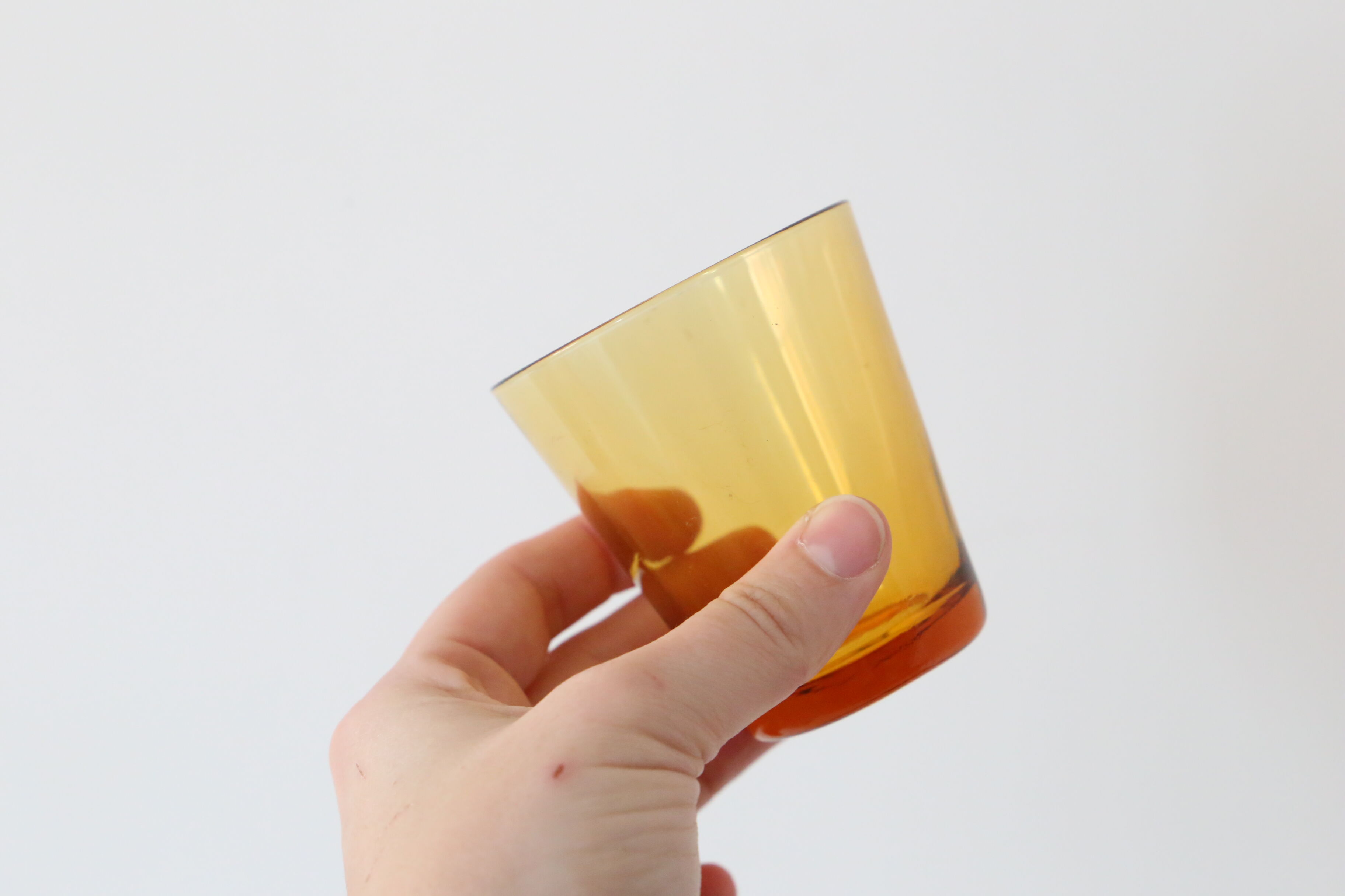 Set of 4 glasses amber Vereco, vintage French