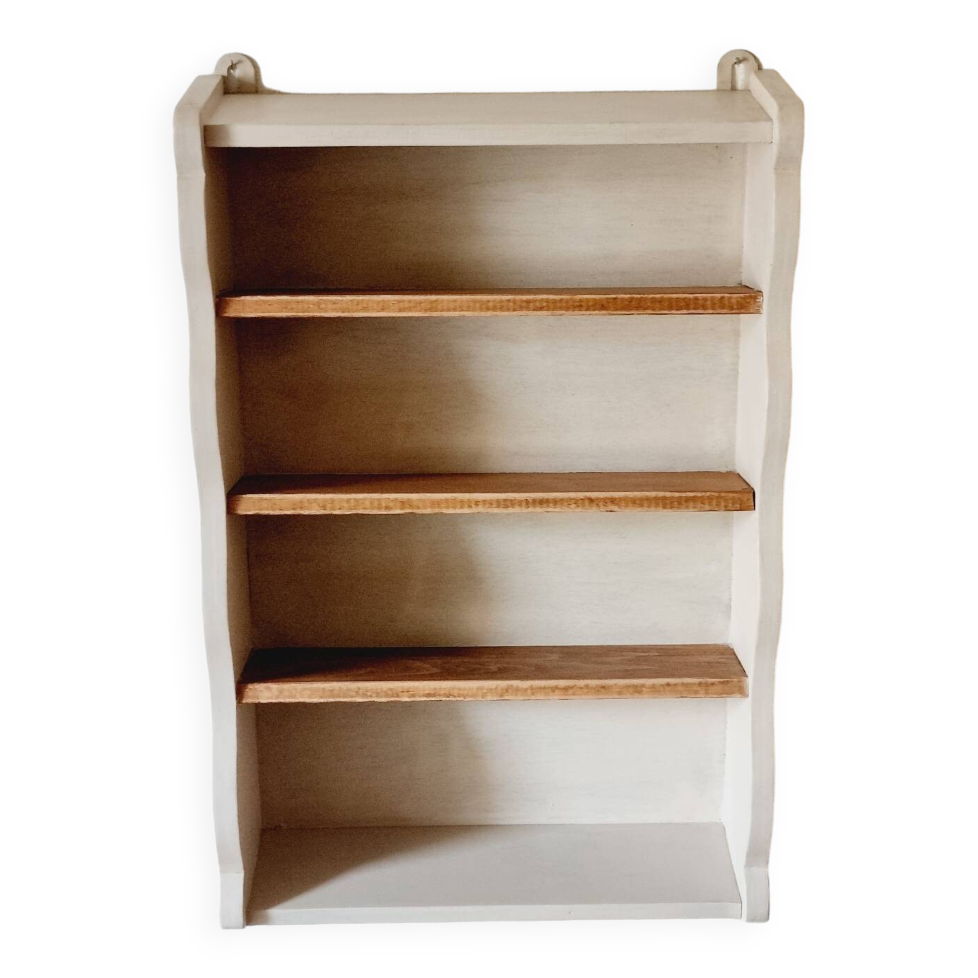 Linen-colored wooden shelf