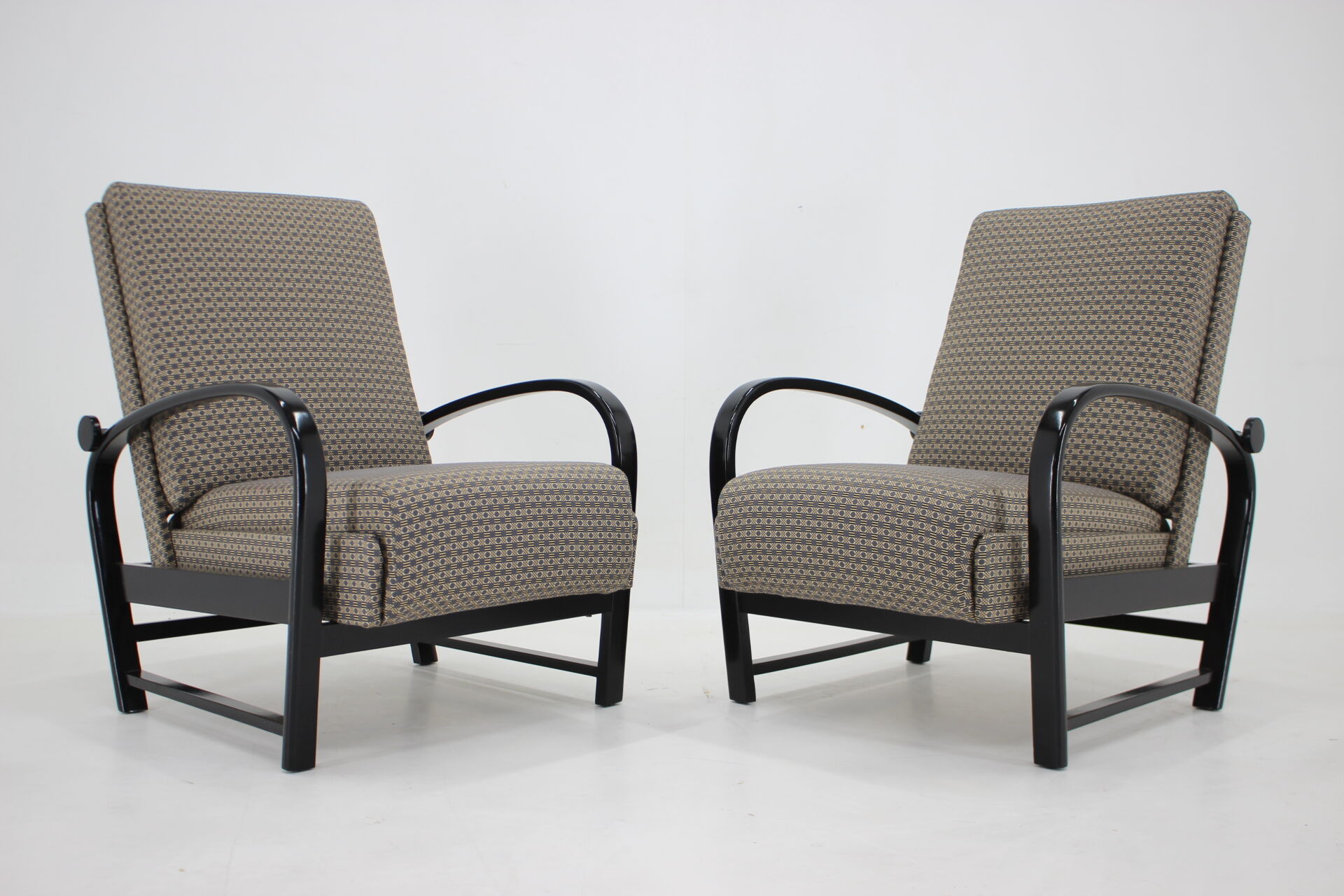 1940s Pair of Kropacek Kozelka Adjustable Armchairs,Czechoslovakia