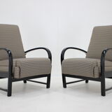 1940s Pair of Kropacek Kozelka Adjustable Armchairs,Czechoslovakia