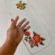 Plat à cake vintage en verre dessins de fleurs