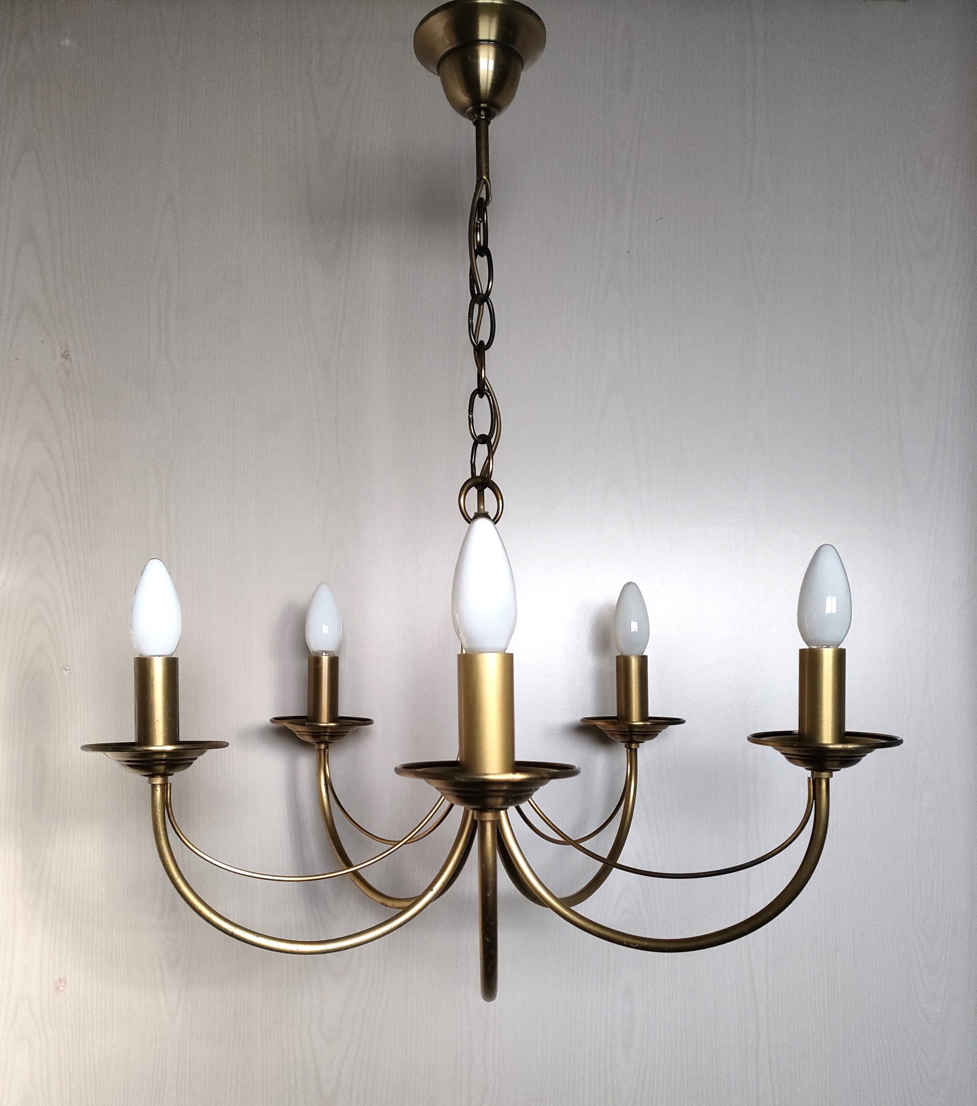 CVL (Val de Loire Creations) ~ Chandelier ~ Chatelet Collection - 5 lights ~ Burnished brass - 21st century