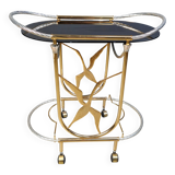 Vintage Italian brass bar cart, 1970s