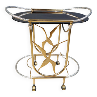 Vintage Italian brass bar cart, 1970s