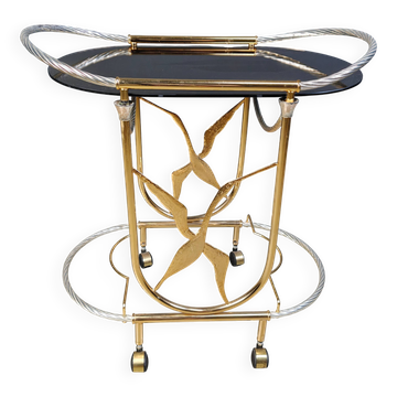Vintage Italian brass bar cart, 1970s