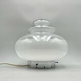 Large space age ufo table lamp in chrome metal, 1960s
