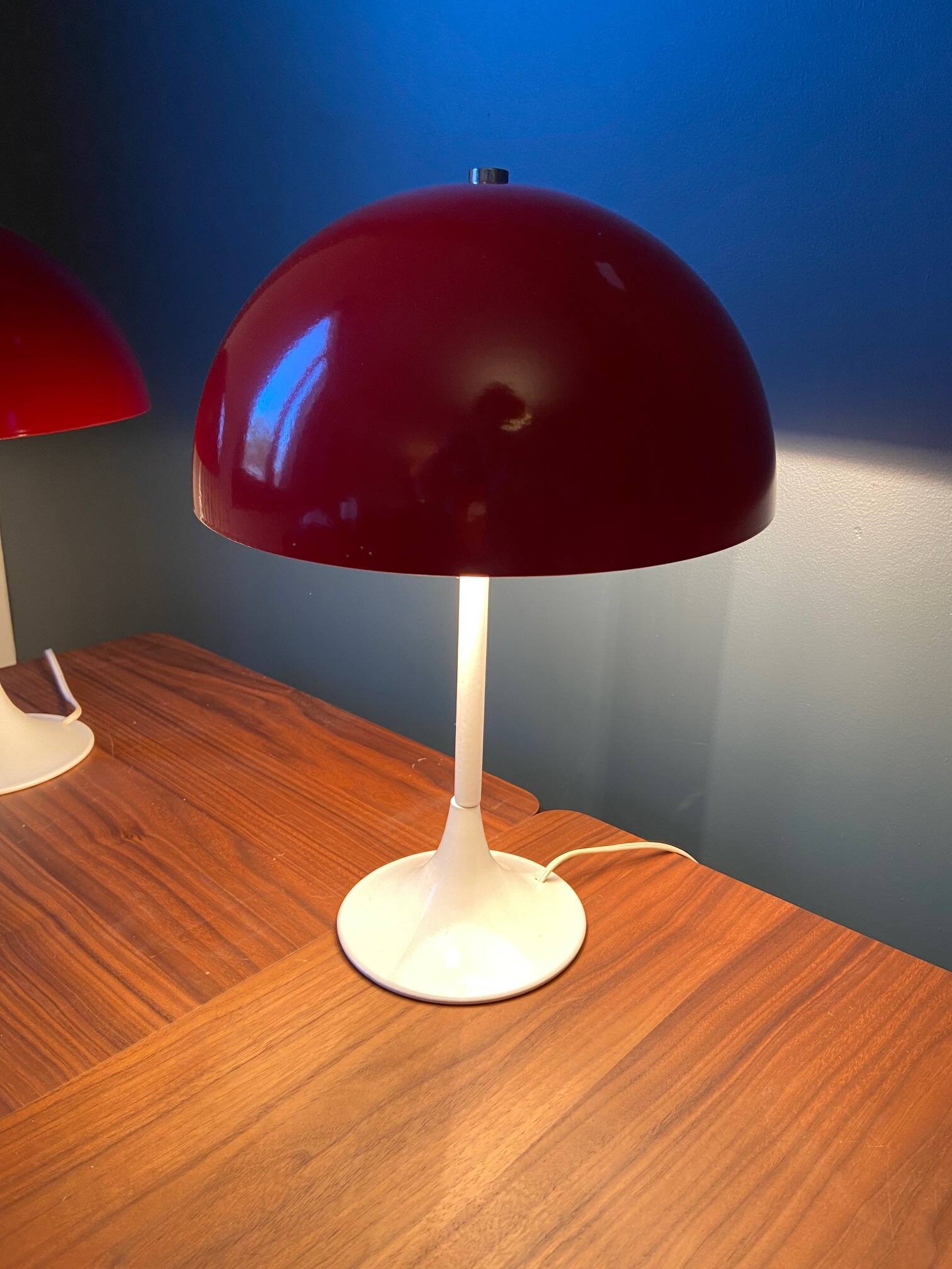 Paire de lampes métal rouge