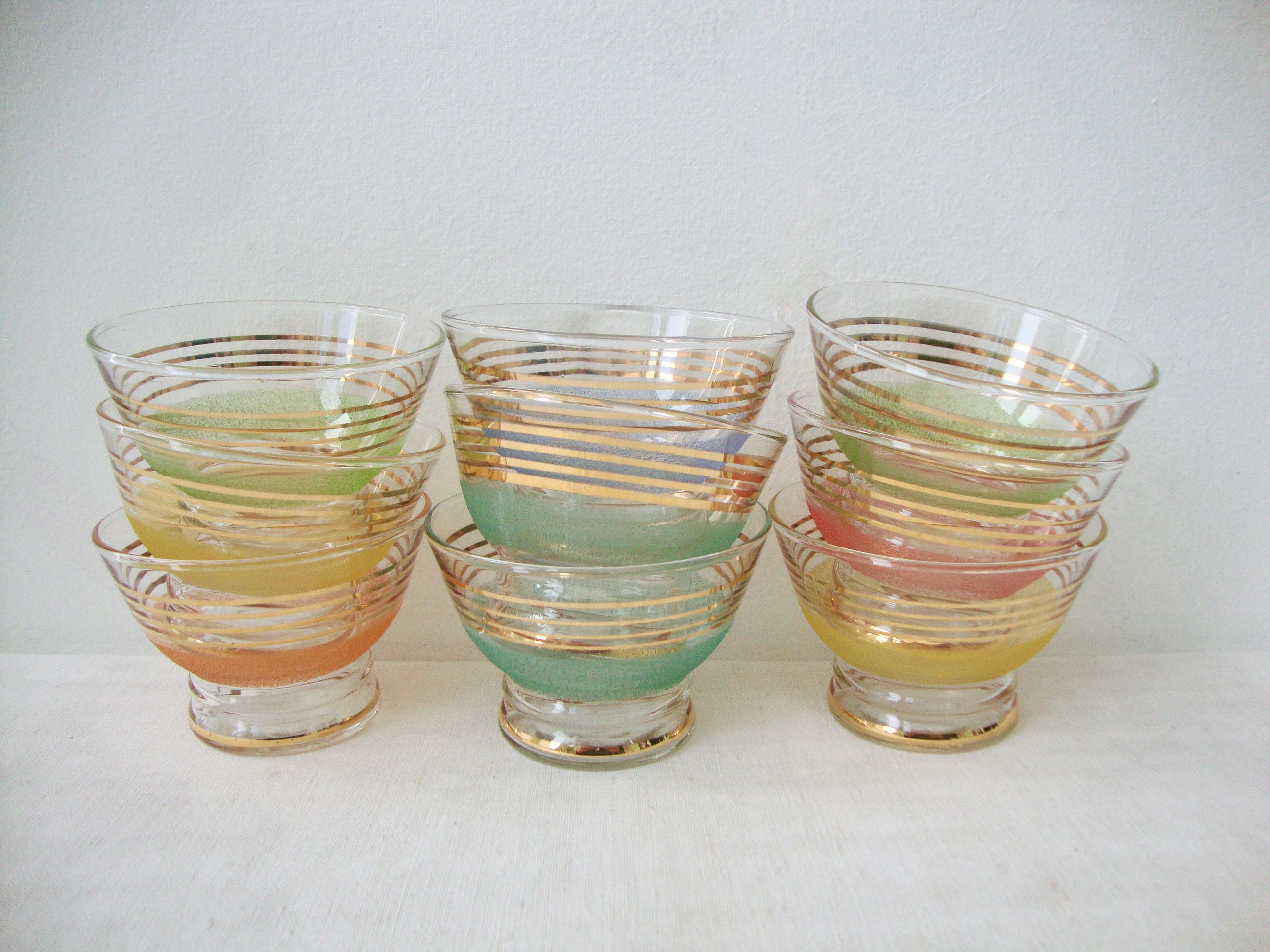 Set of 9 vintage dessert cups
