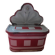 Matchbox in enamelled sheet metal Art Deco white/red
