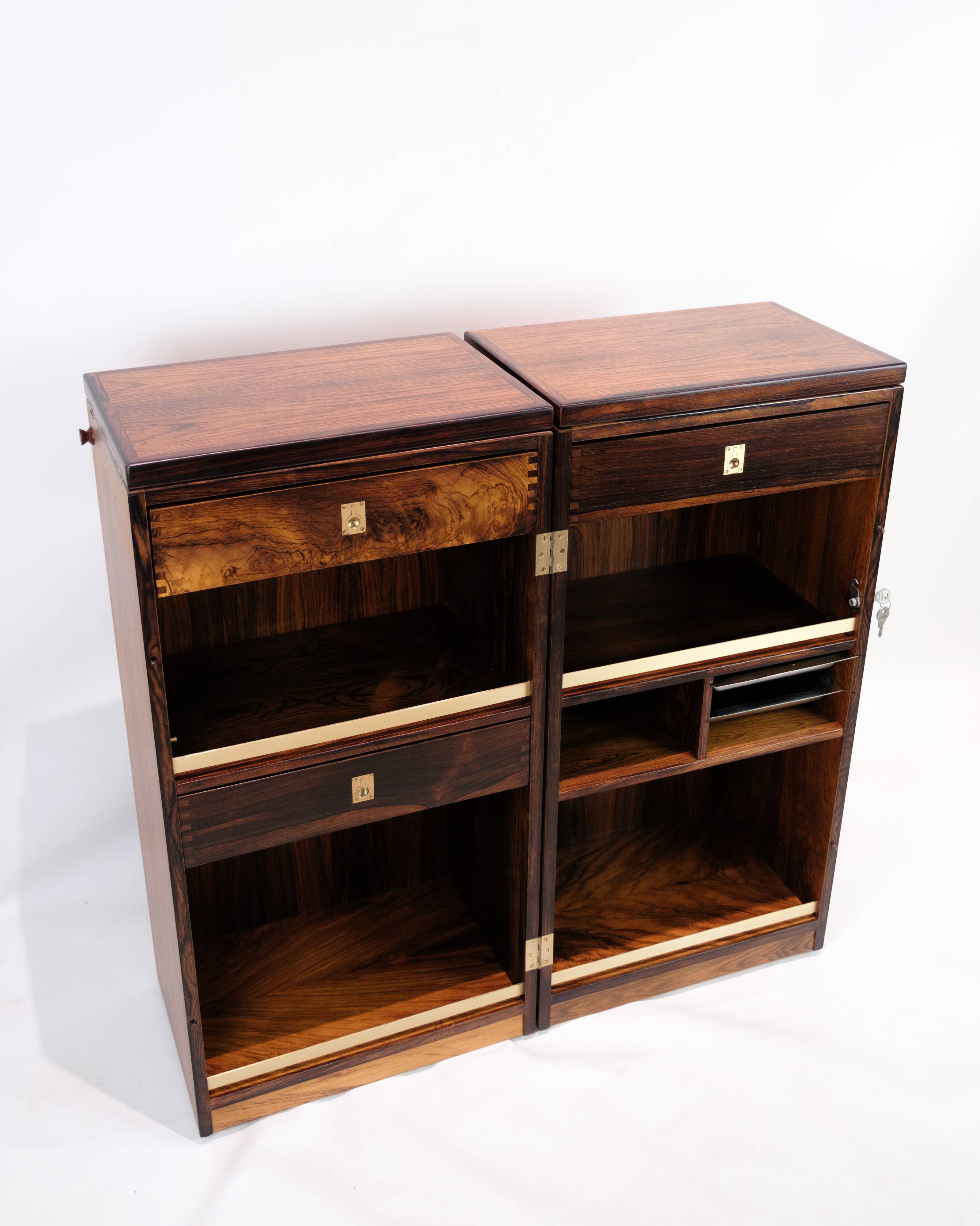 Captain´s Bar Made In Rosewood With wheels by Dyrlund From 1960s
