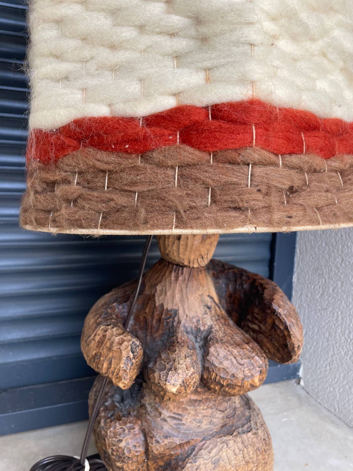 Vintage 70's wool lampshade