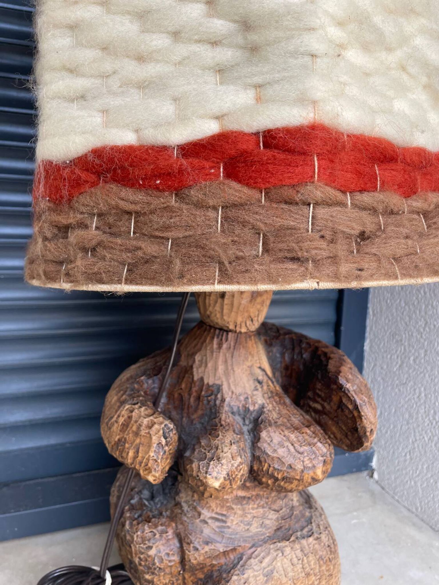 Vintage 70's wool lampshade