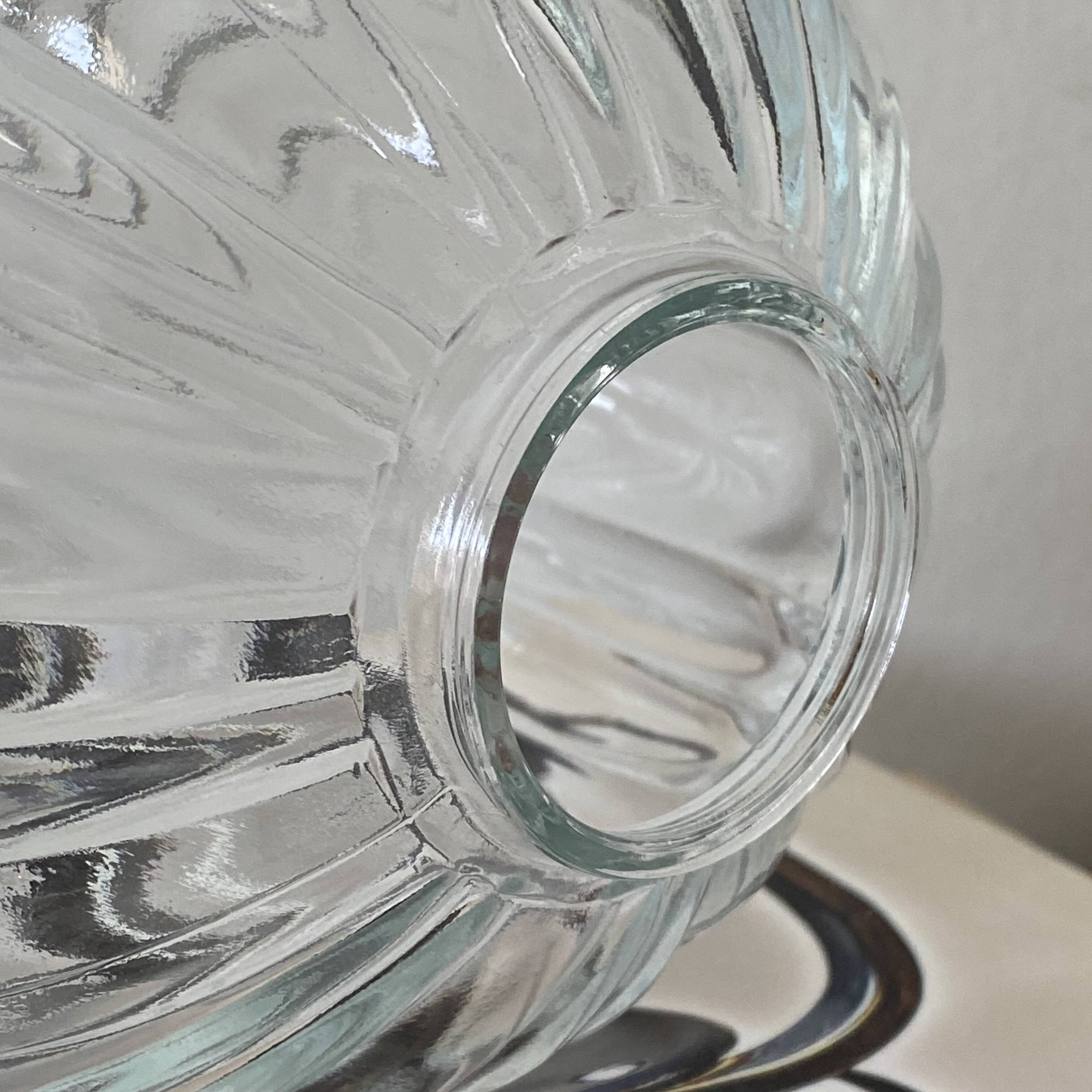 Old transparent glass globe for wall lamp chandelier.